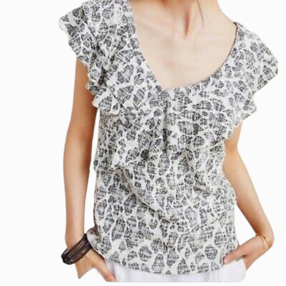 DOLAN | Anthropologie |  Savannah Ruffled Blouse | Size xxS | NWT